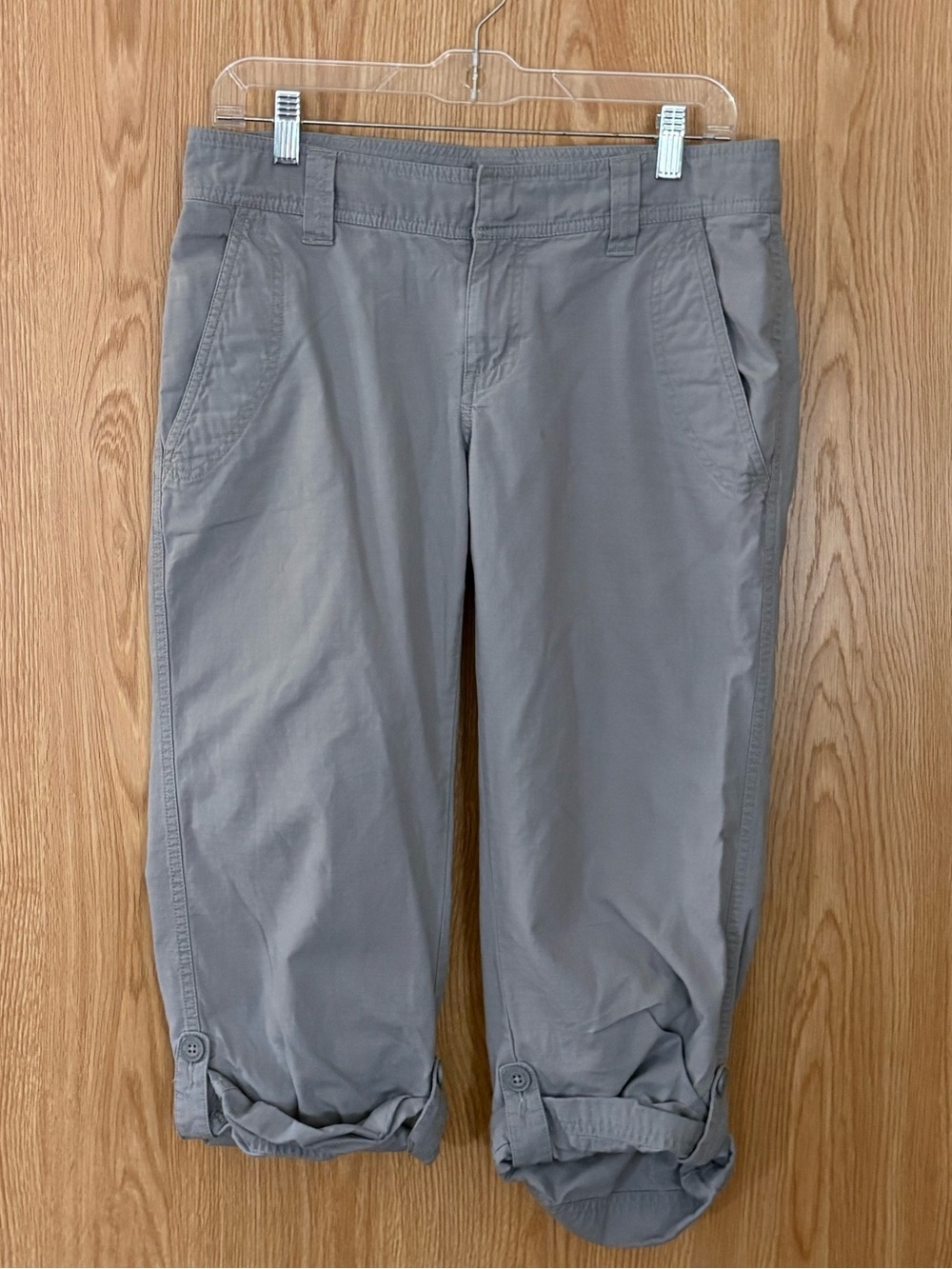 The North Face Gray Hiking Capris Button-Tab Pants